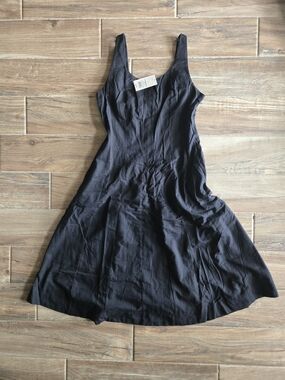 A New Day Black Sleeveless Midi Dress Size 8 Nwt